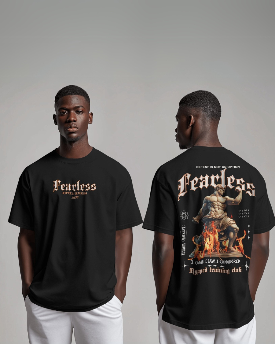 FEARLESS- TERRY OVERSIZED TSHIRT(BLACK)