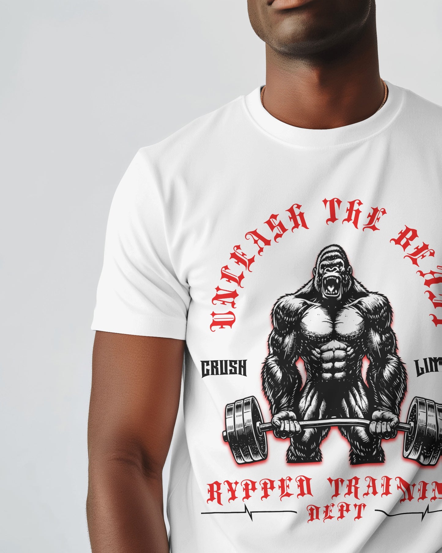 THE BEAST-MUSCLEFIT TSHIRT(WHITE)