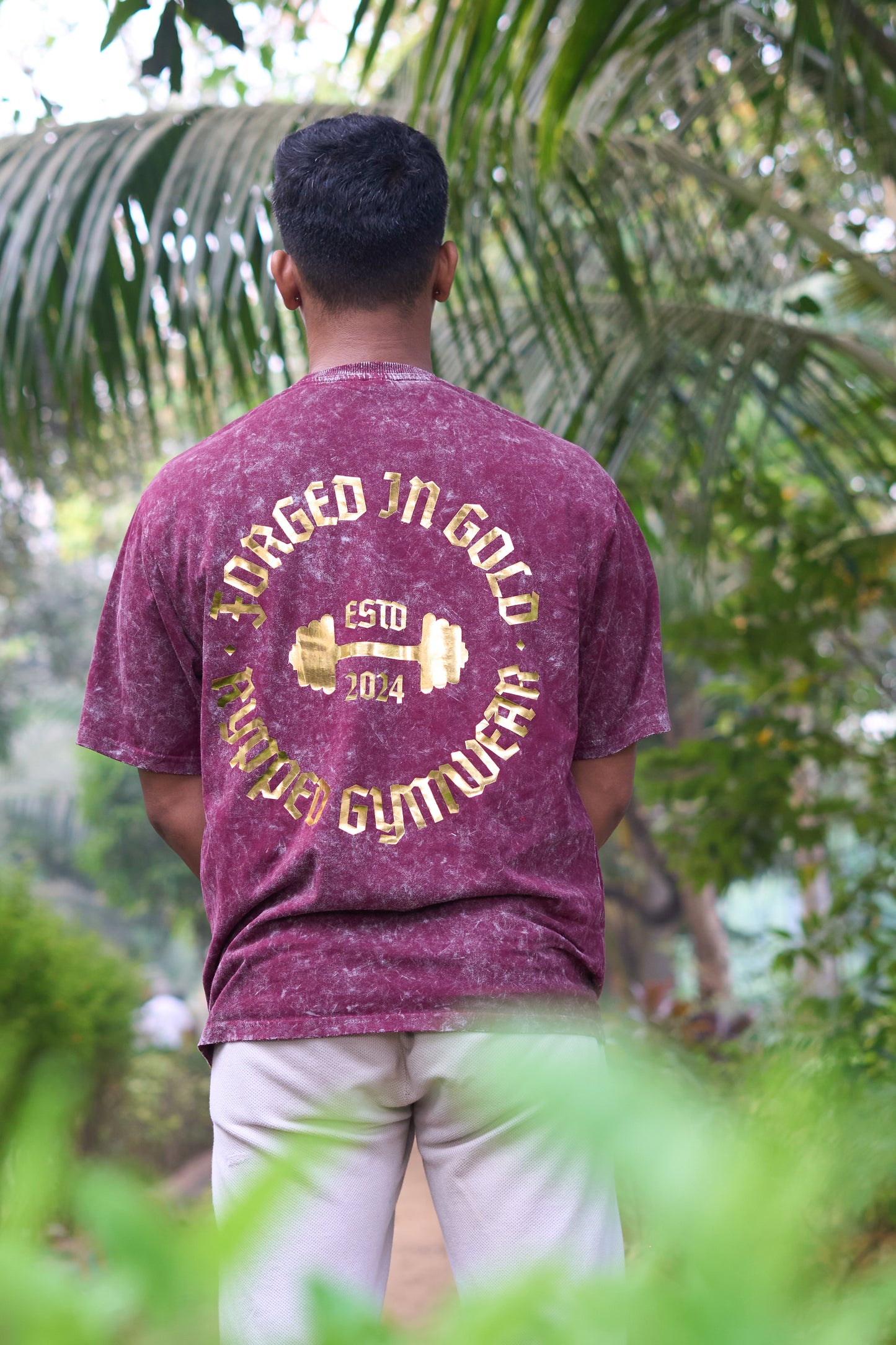 FORGED IN GOLD ACID WASH TSHIRT