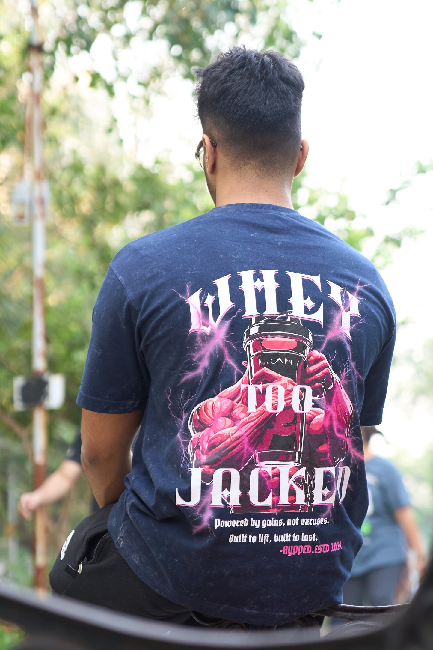 WHEY TOO JACKED ACID WASH TSHIRT