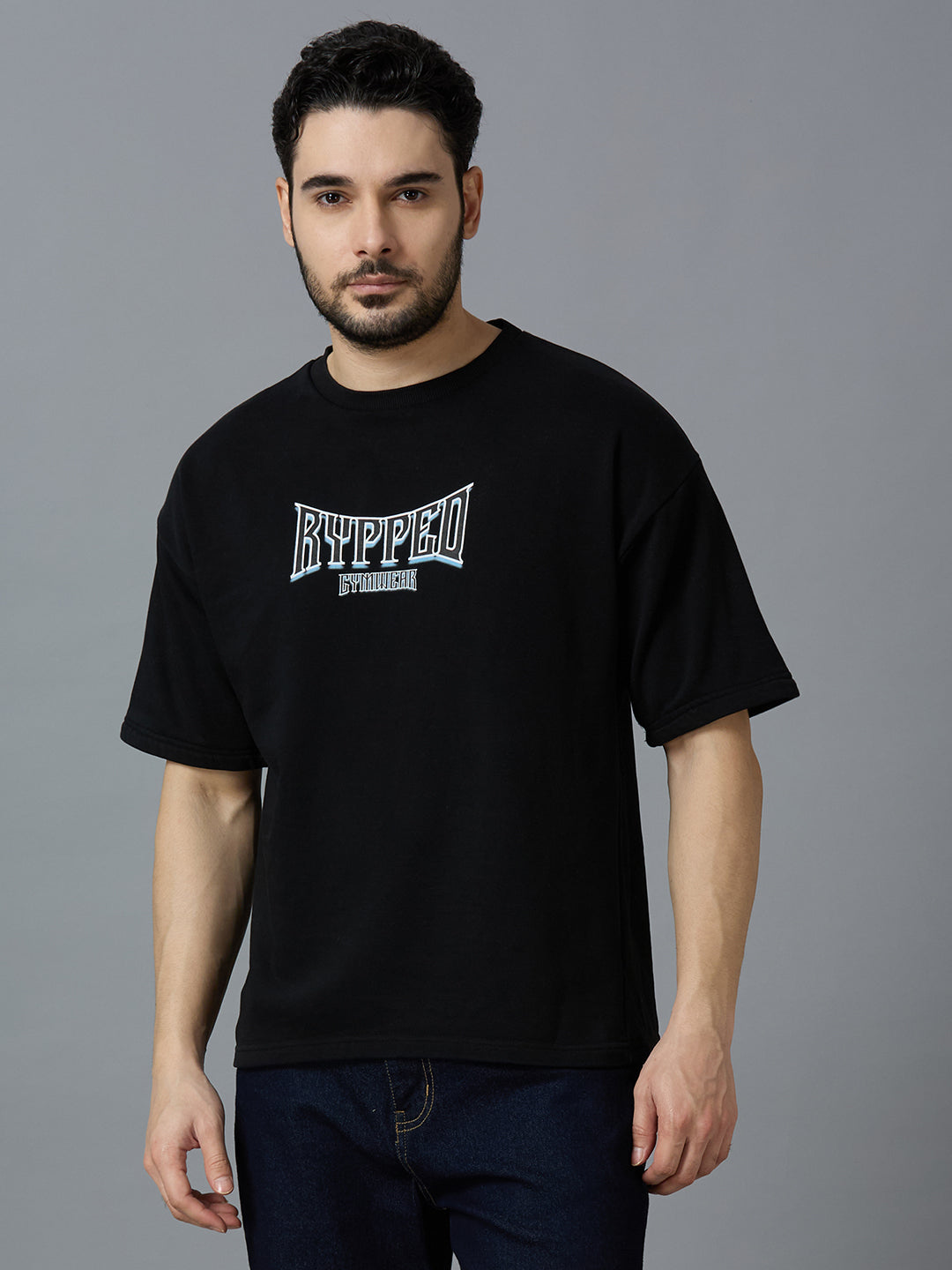 THE WINGS OF THE BRAVE- TERRY OVERSIZED TSHIRT(BLACK)