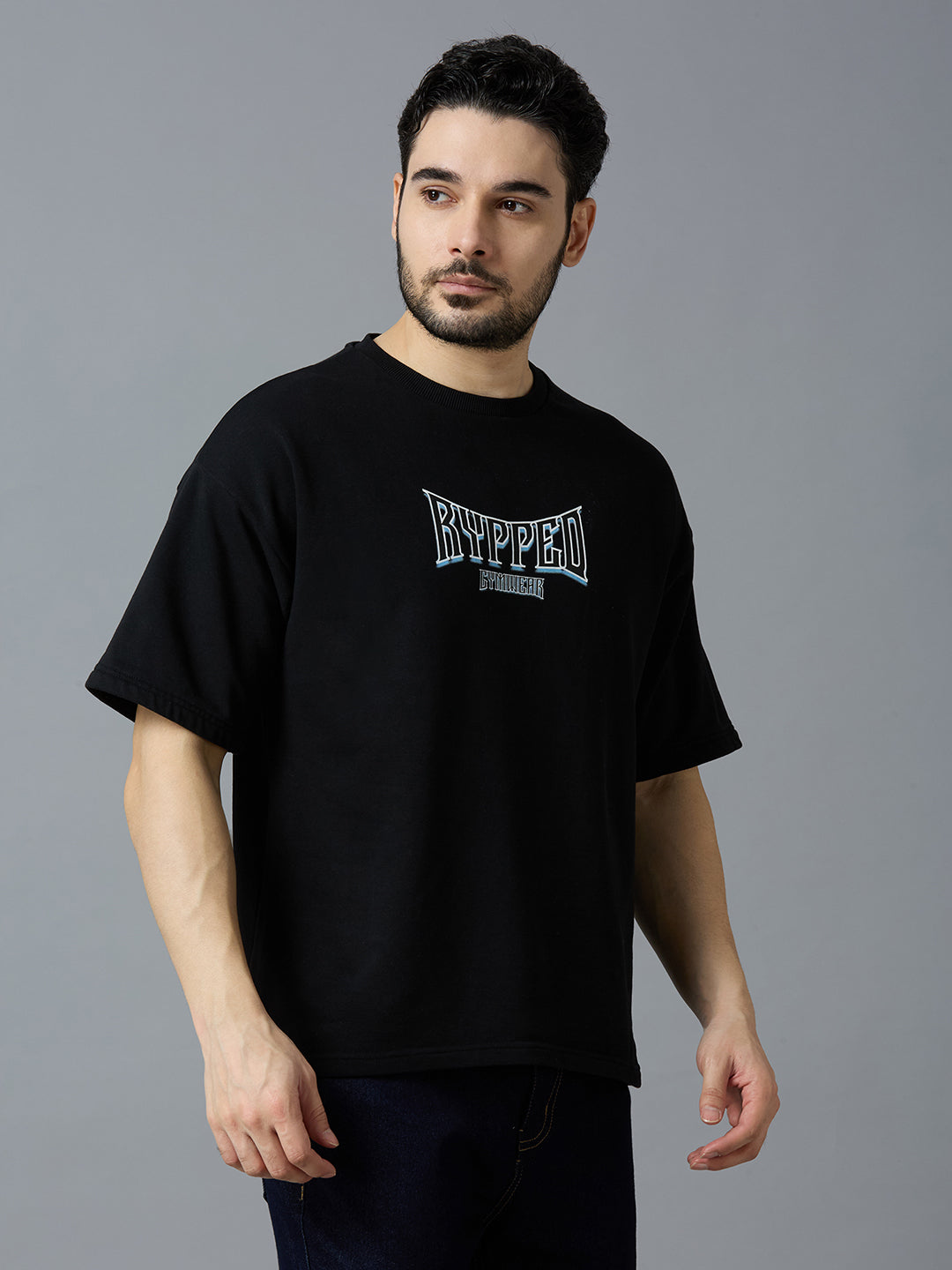 THE WINGS OF THE BRAVE- TERRY OVERSIZED TSHIRT(BLACK)
