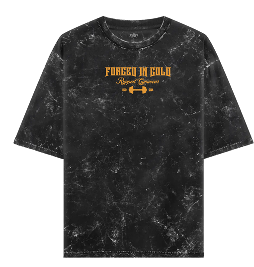 FORGED IN GOLD ACID WASH TSHIRT