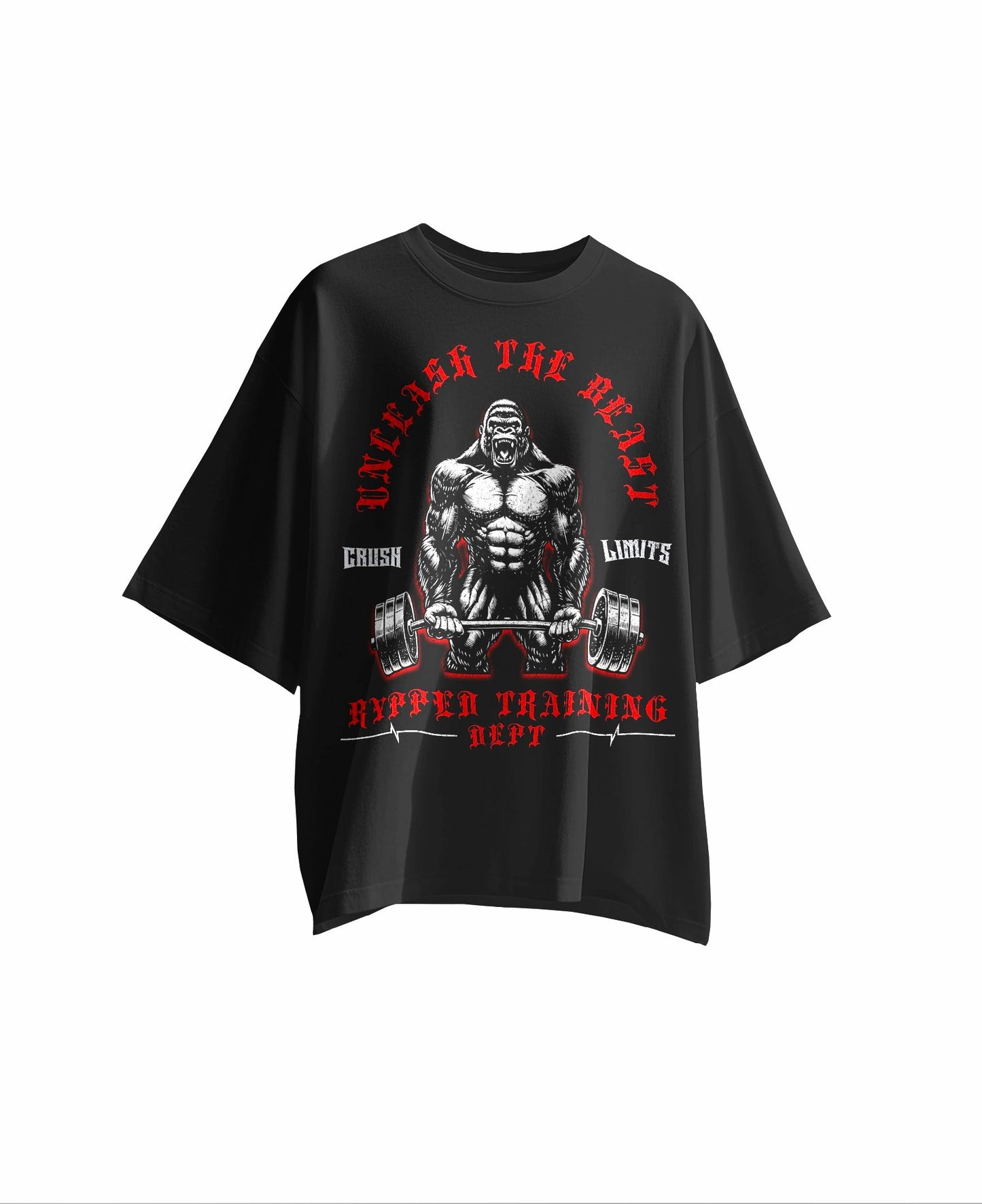 THE BEAST- TERRY OVERSIZED TSHIRT(BLACK)