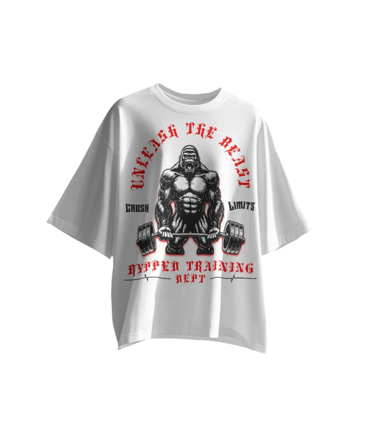 THE BEAST- TERRY OVERSIZED TSHIRT(WHITE)