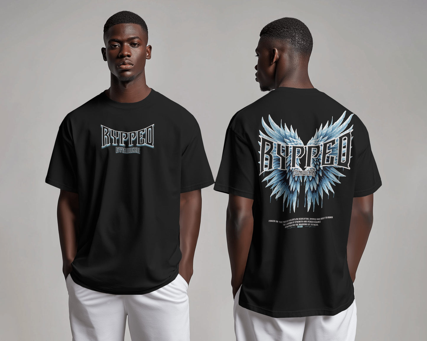 THE WINGS OF THE BRAVE- TERRY OVERSIZED TSHIRT(BLACK)