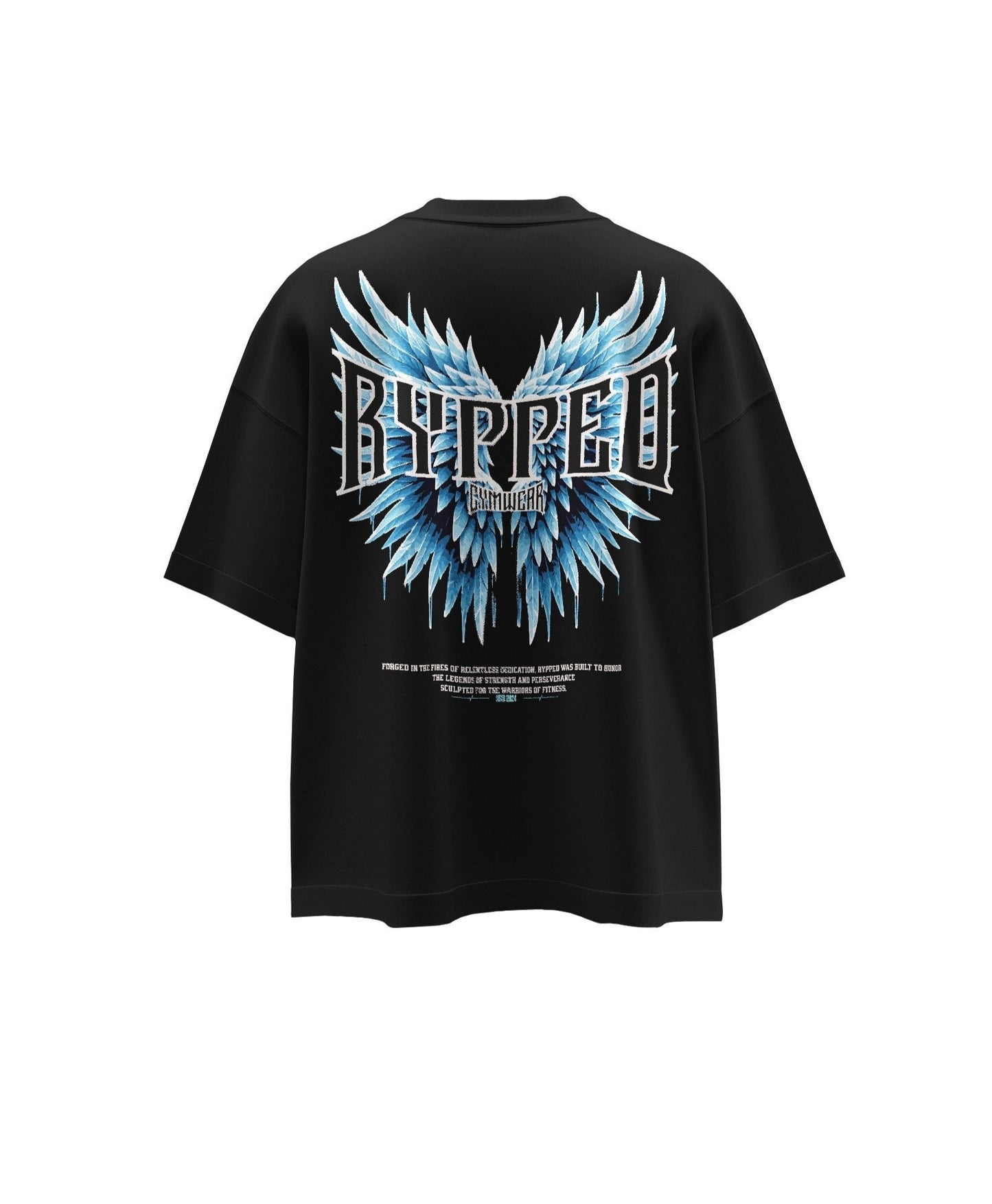 THE WINGS OF THE BRAVE- TERRY OVERSIZED TSHIRT(BLACK)