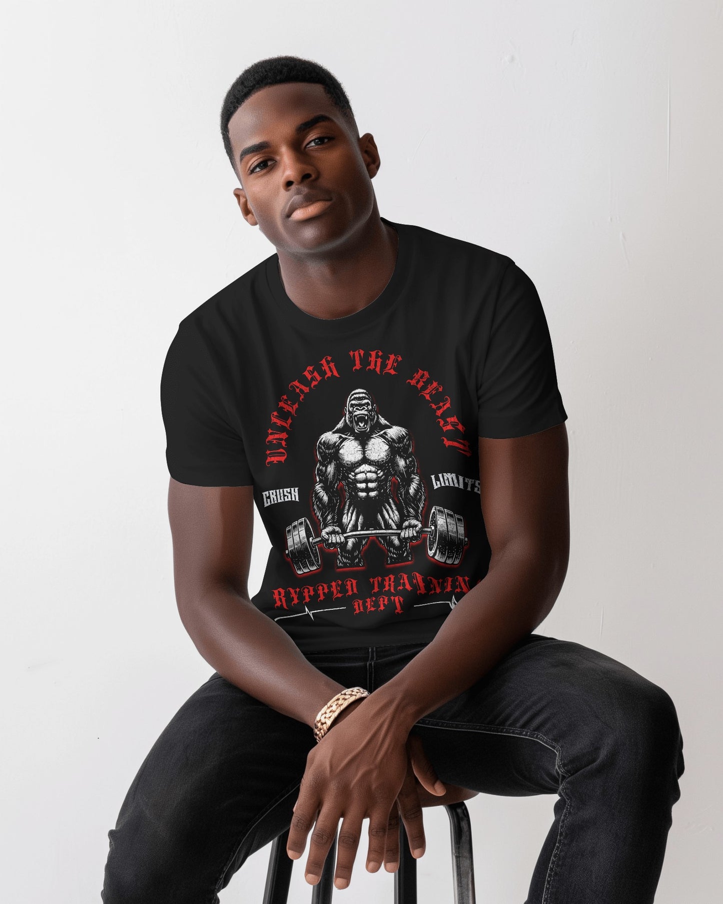 THE BEAST- MUSCLEFIT TSHIRT (BLACK)