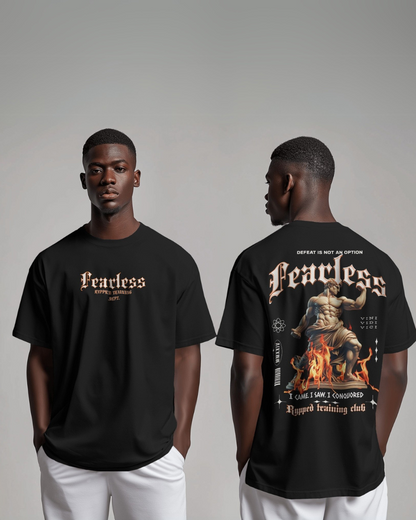 FEARLESS- TERRY OVERSIZED TSHIRT(BLACK)