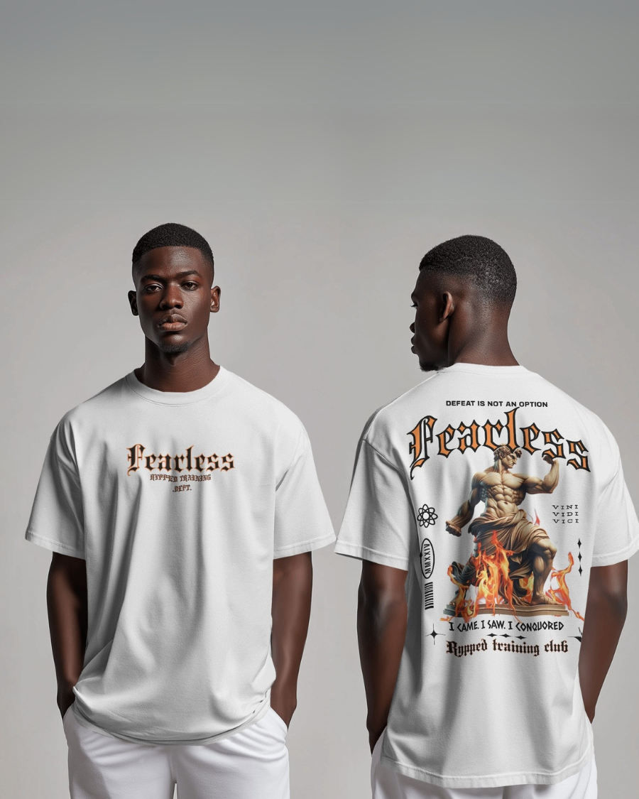 FEARLESS- TERRY OVERSIZED TSHIRT(WHITE)