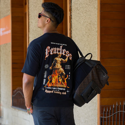 FEARLESS- TERRY OVERSIZED TSHIRT(BLACK)