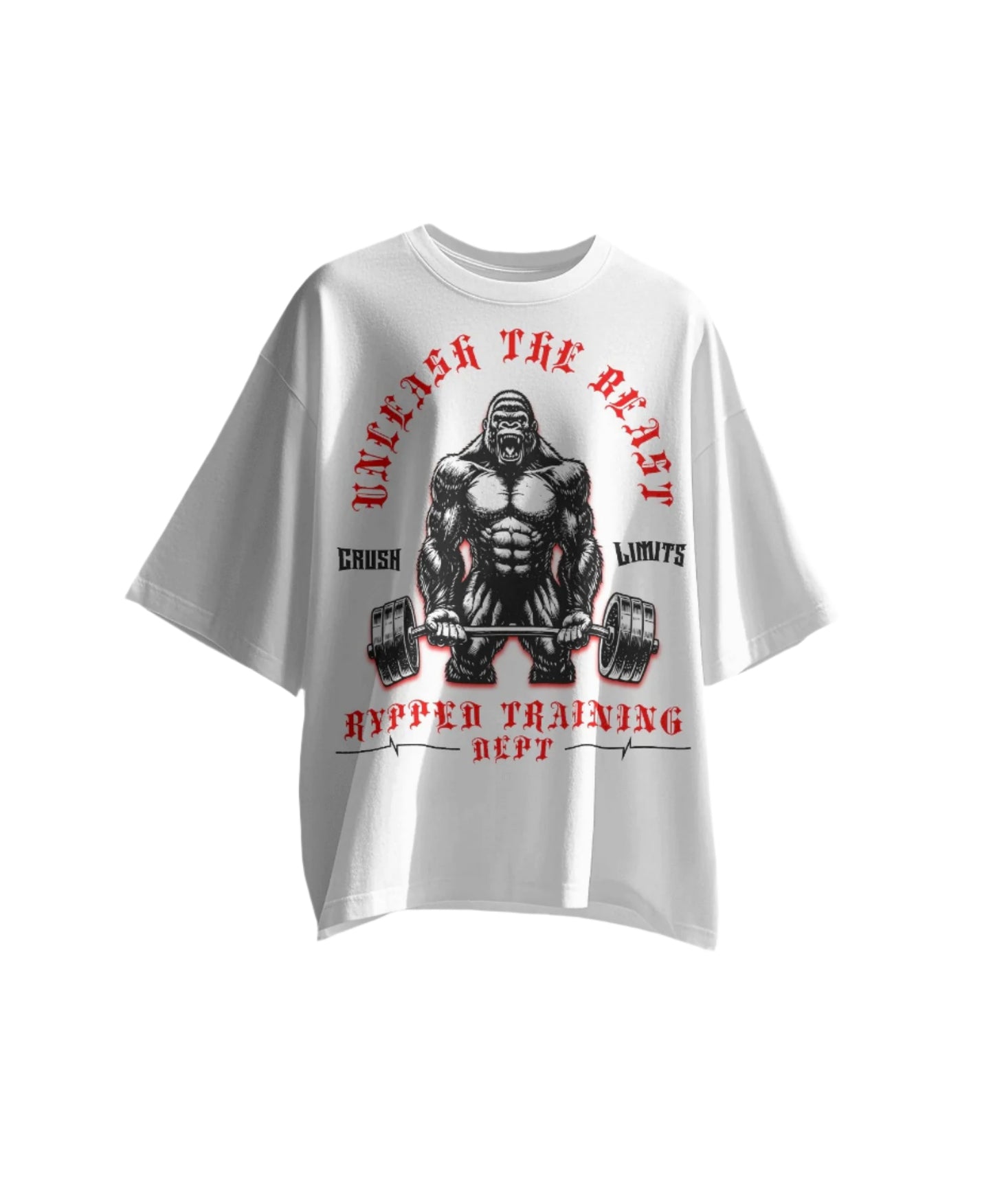 THE BEAST- TERRY OVERSIZED TSHIRT(WHITE)