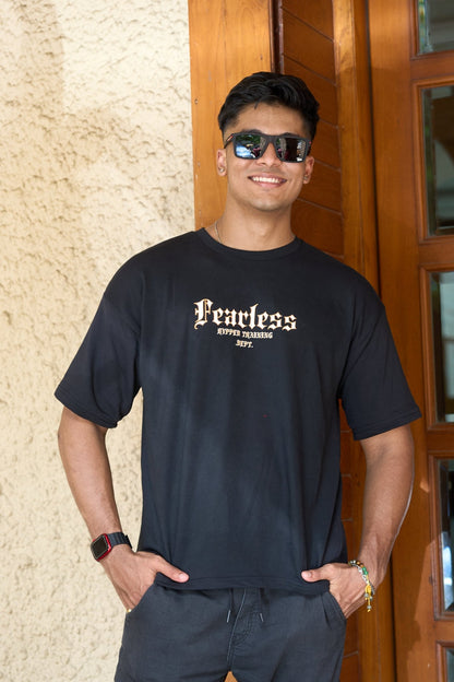 FEARLESS- TERRY OVERSIZED TSHIRT(BLACK)